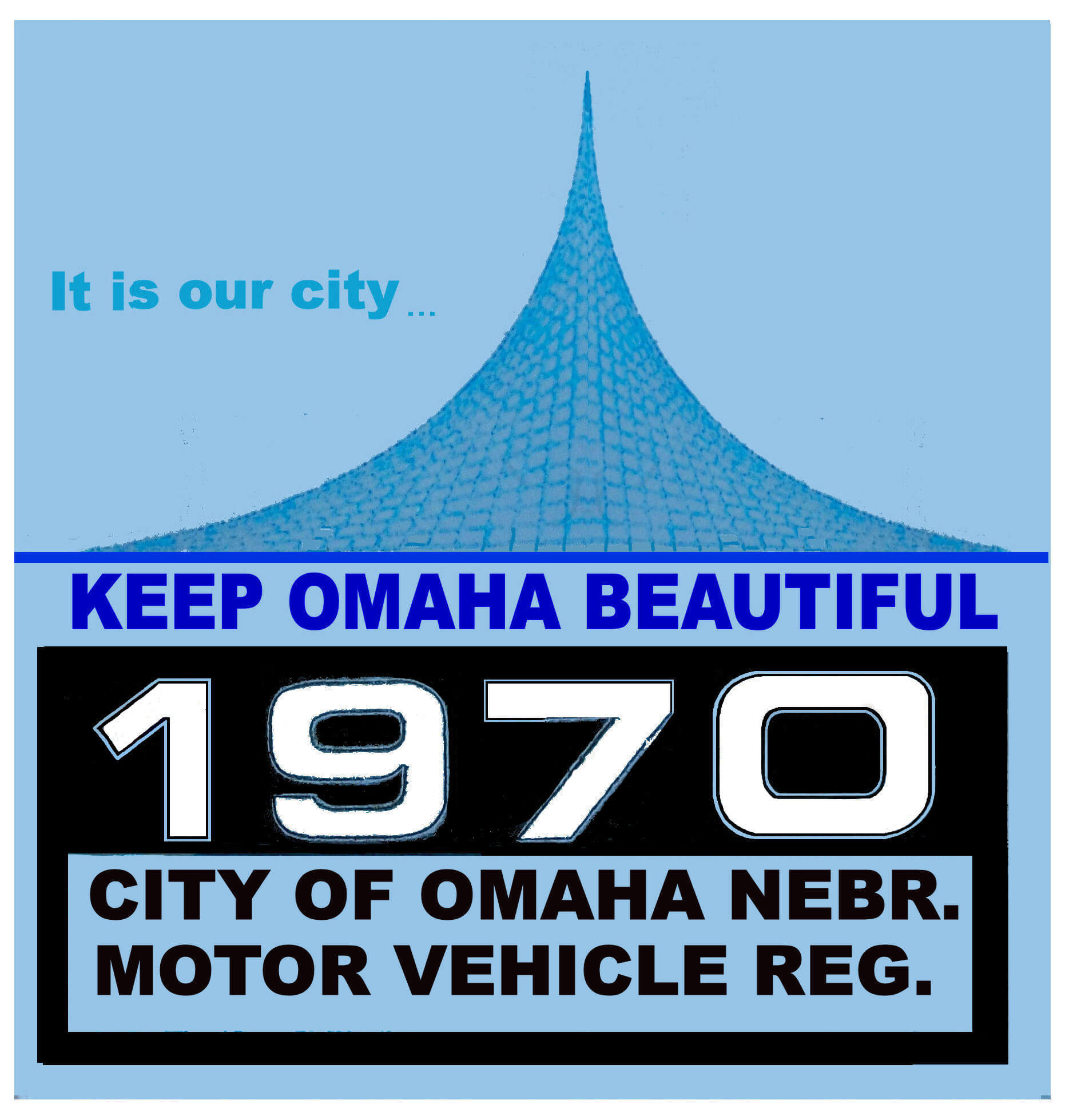 (image for) 1970 Nebraska, Omaha Registration sticker